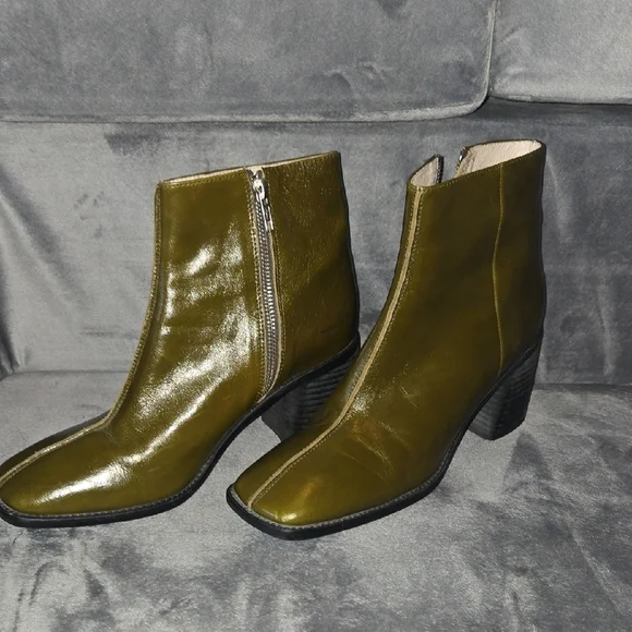 INTENTIONALLY BLANK Olive Ankle Boots - Picture 2 of 14